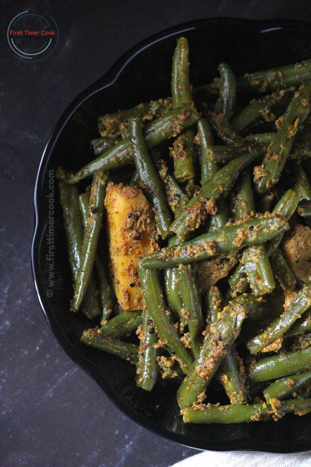 French Beans Fry in Mustard Paste First Timer Cook