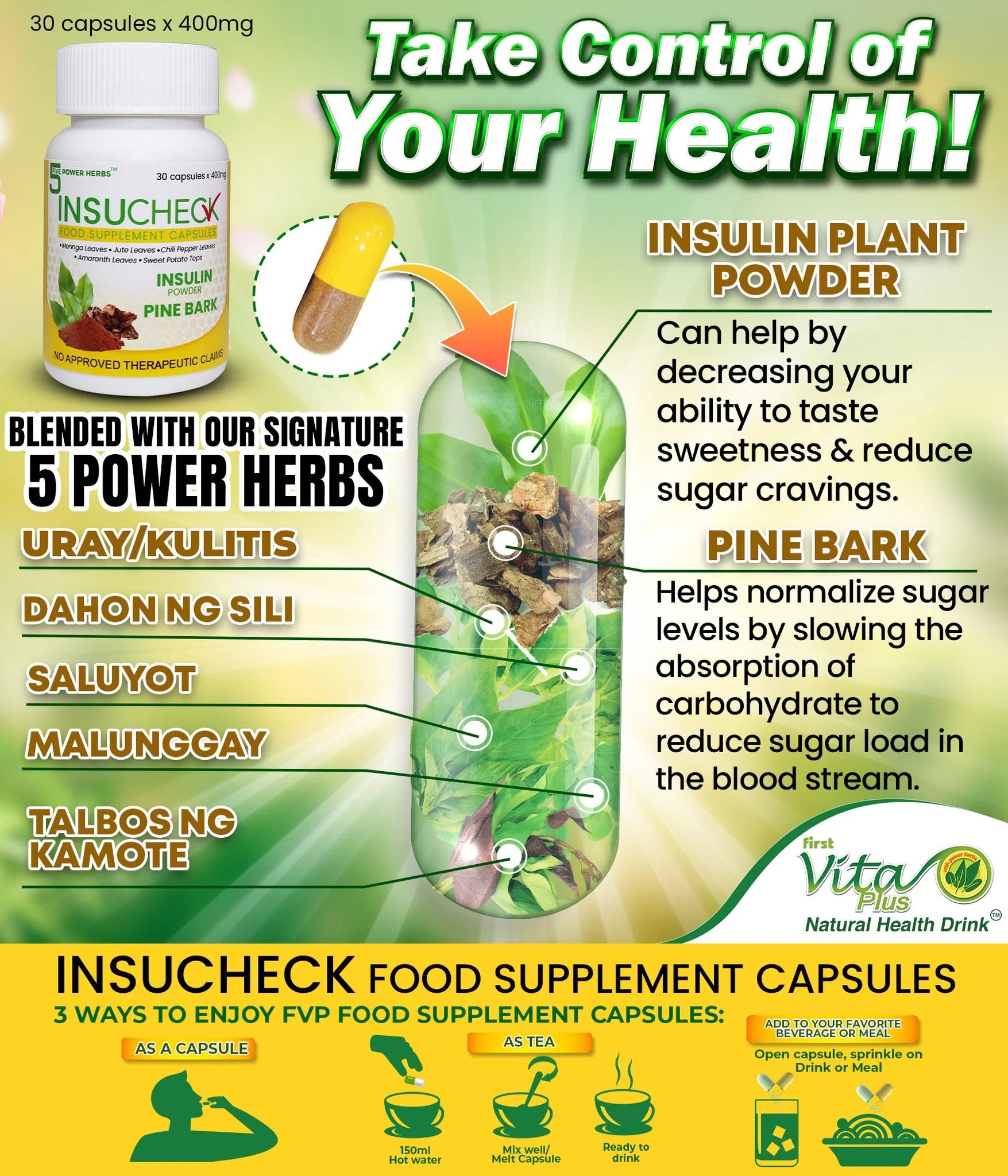 INSUCHECK Food Supplement Capsules firstvitaplus.ph