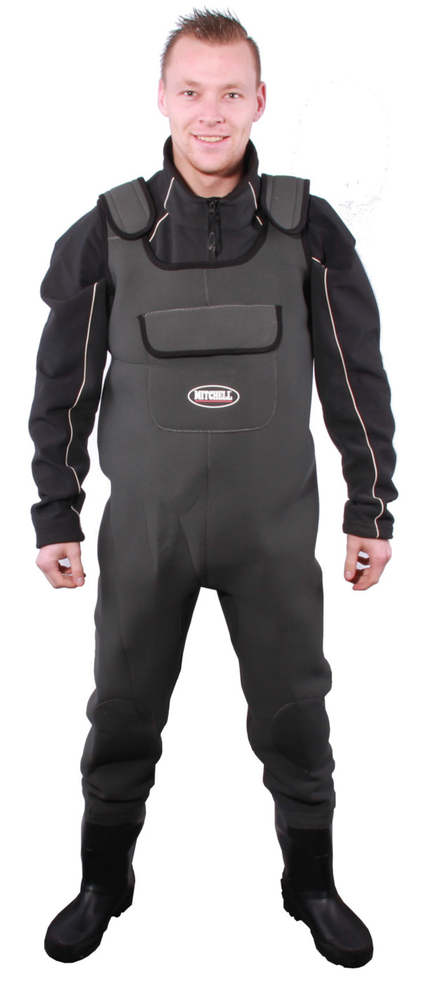 Mitchell Neopren Wathose Grau verschiedene Größen AngelsportWatstiefel