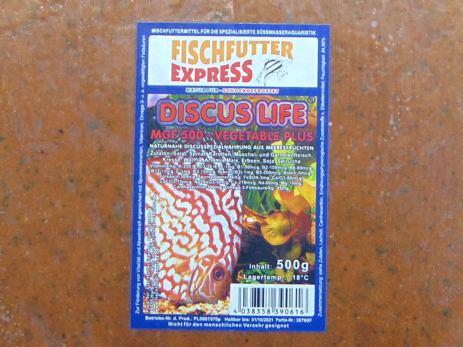 Discus Life MGF 500 Vegetable Plus 500g Frostfutter fischfutterexpress.de