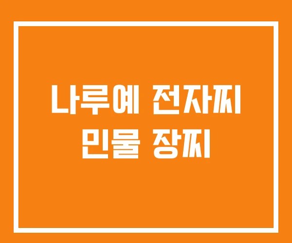 나루예 전자찌 민물 장찌