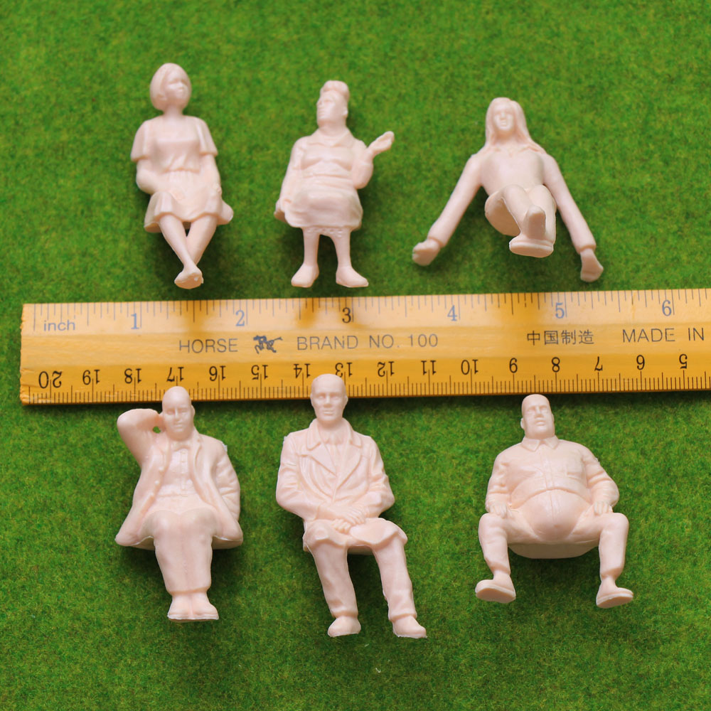 P2515 6pcs G scale Figures 125 All Seated Unpainted People Model Train