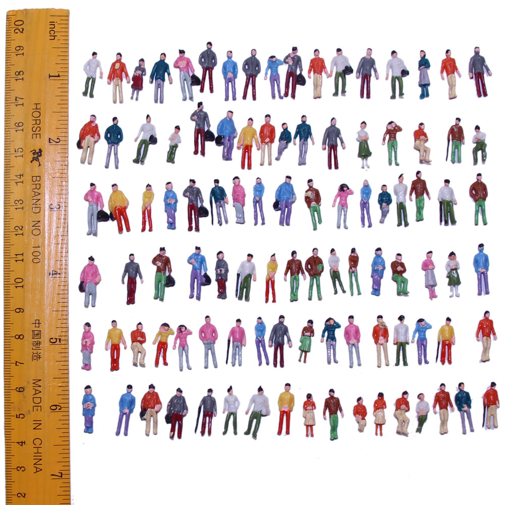 100pcs Model Trains 187 Painted Figures HO TT Scale People P100 eBay
