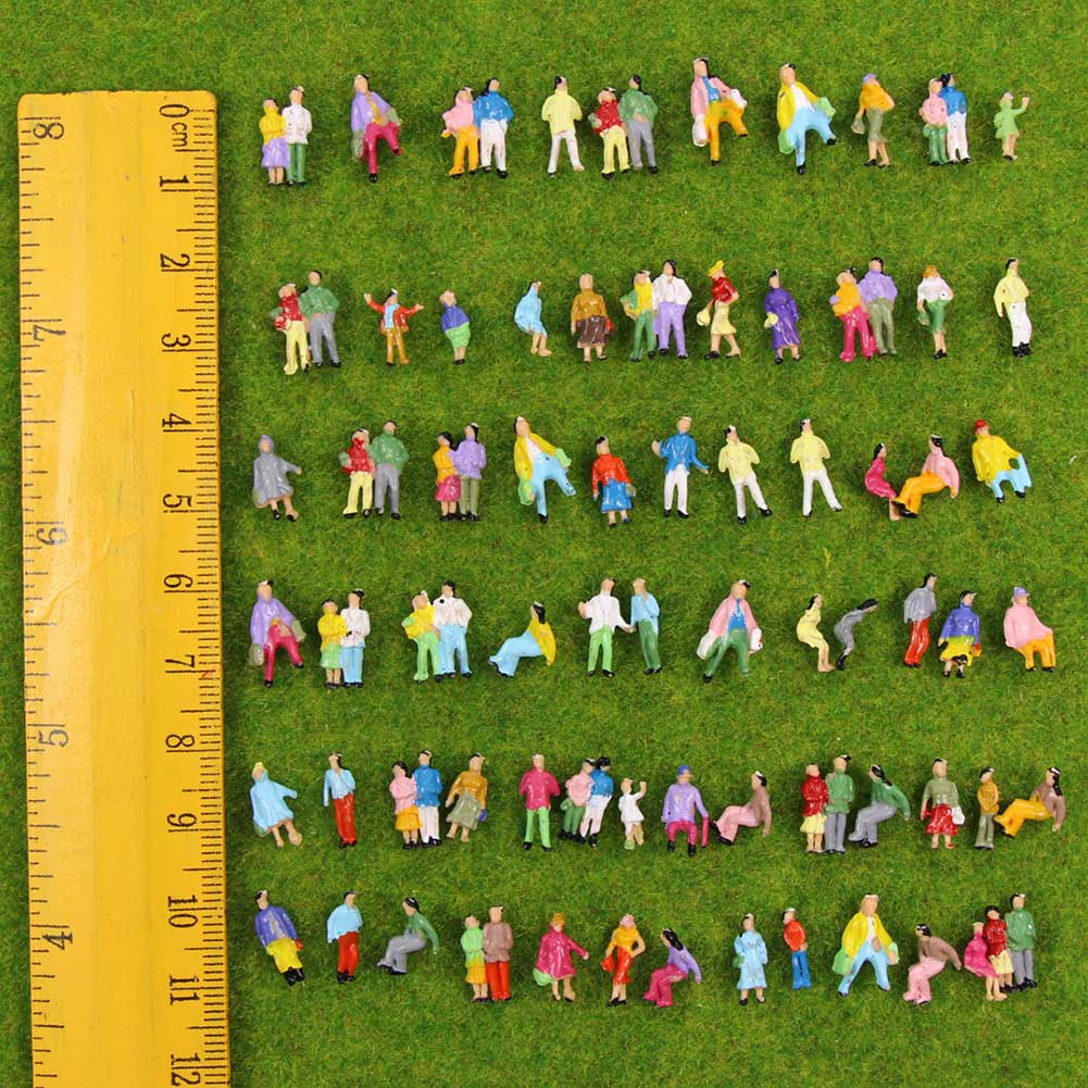 100pcs Model Train 1200 Scale Painted Figure Z Scale People Standing