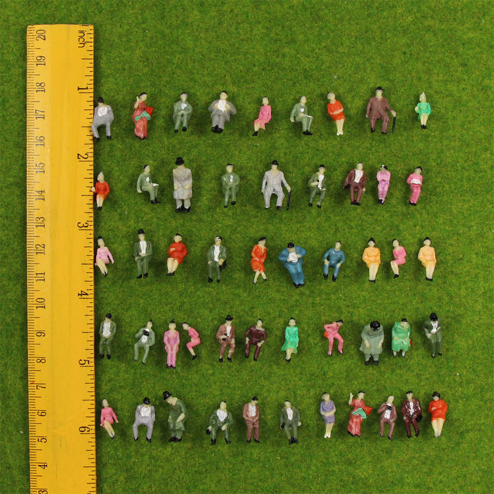 P87S 60pcs All Seated 187 Painted Figures Passenger HO Scale Sitting People eBay