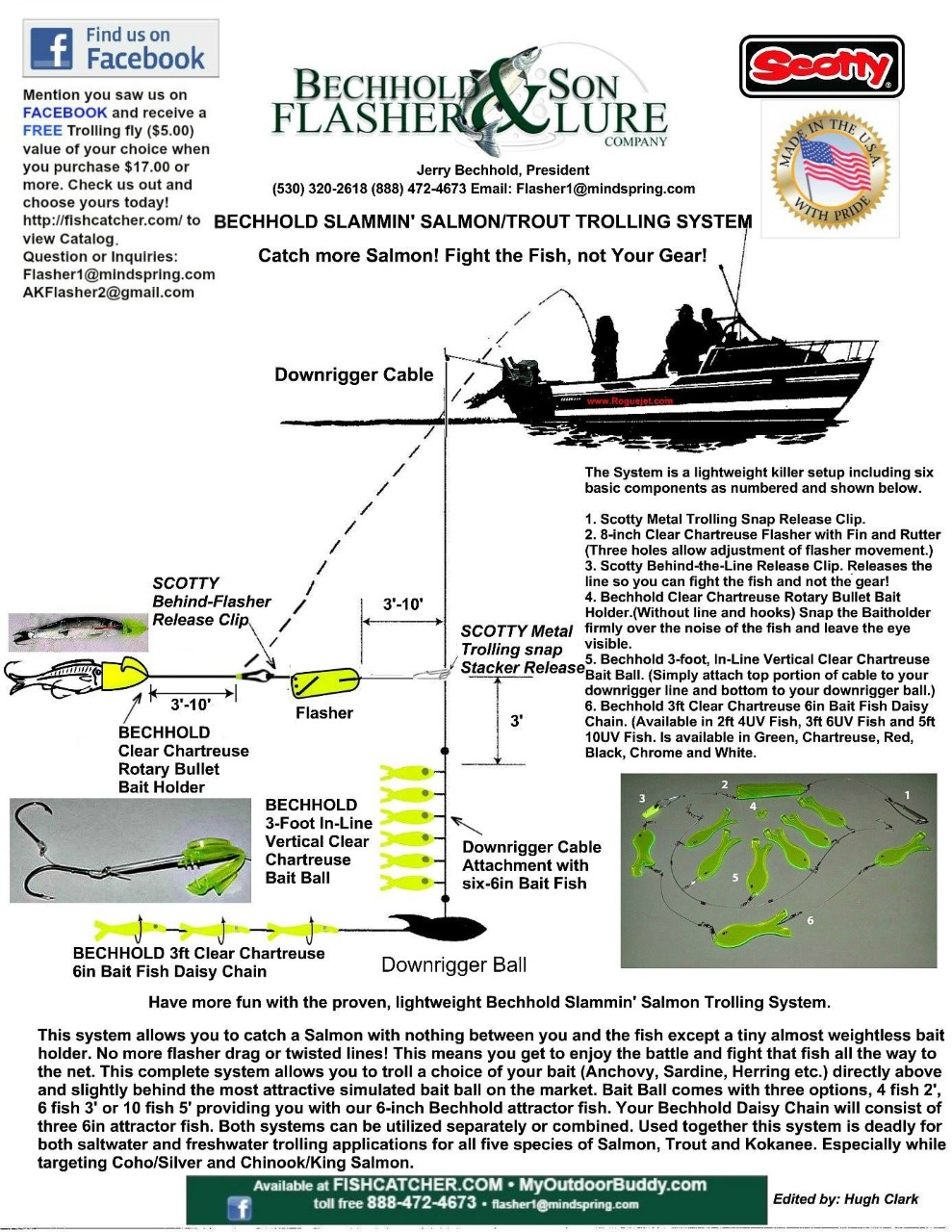 3FT Cable THE Bechhold Downrigger Cable Attachment And Bait Ball