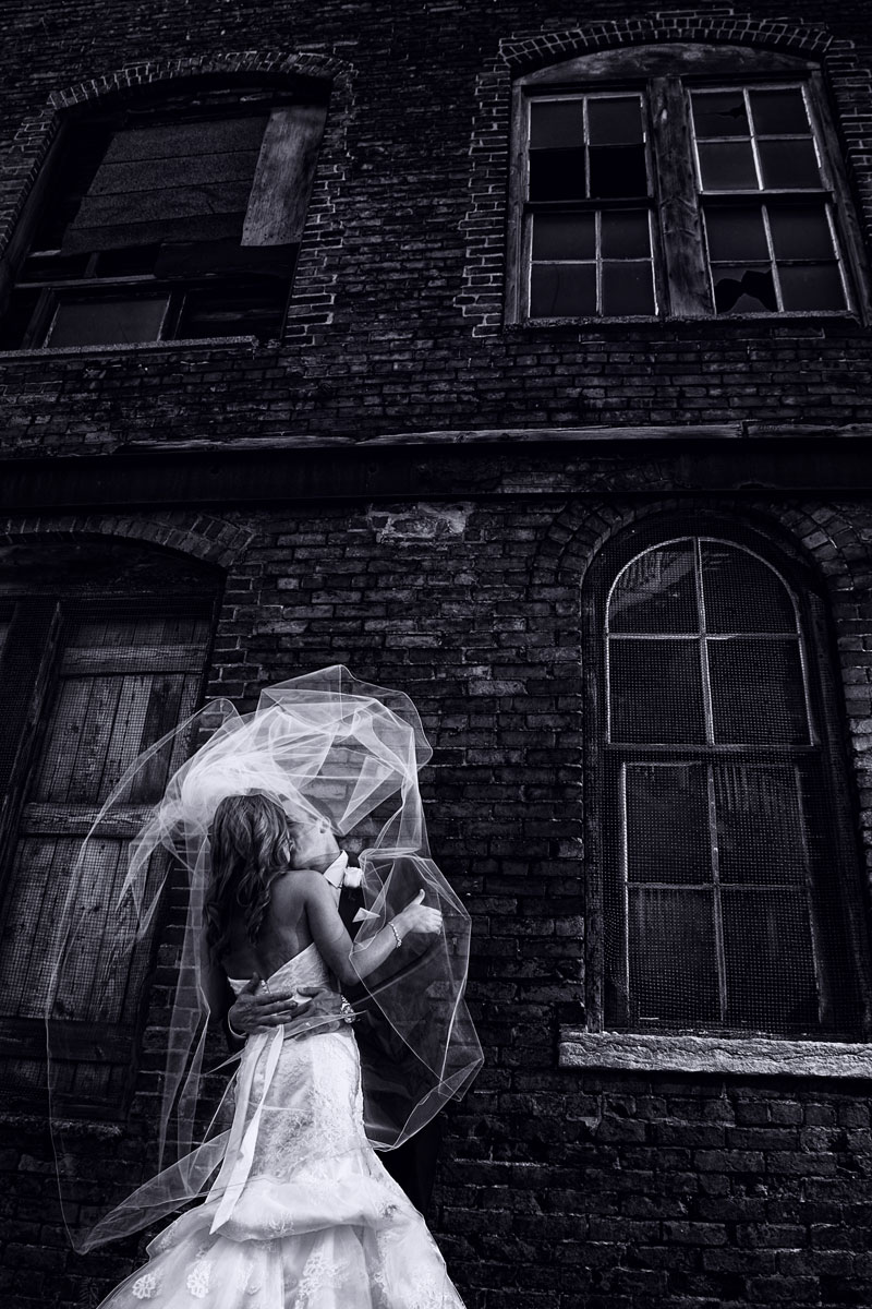 Love for that unpredictable wedding veil. Fisher Creative Image