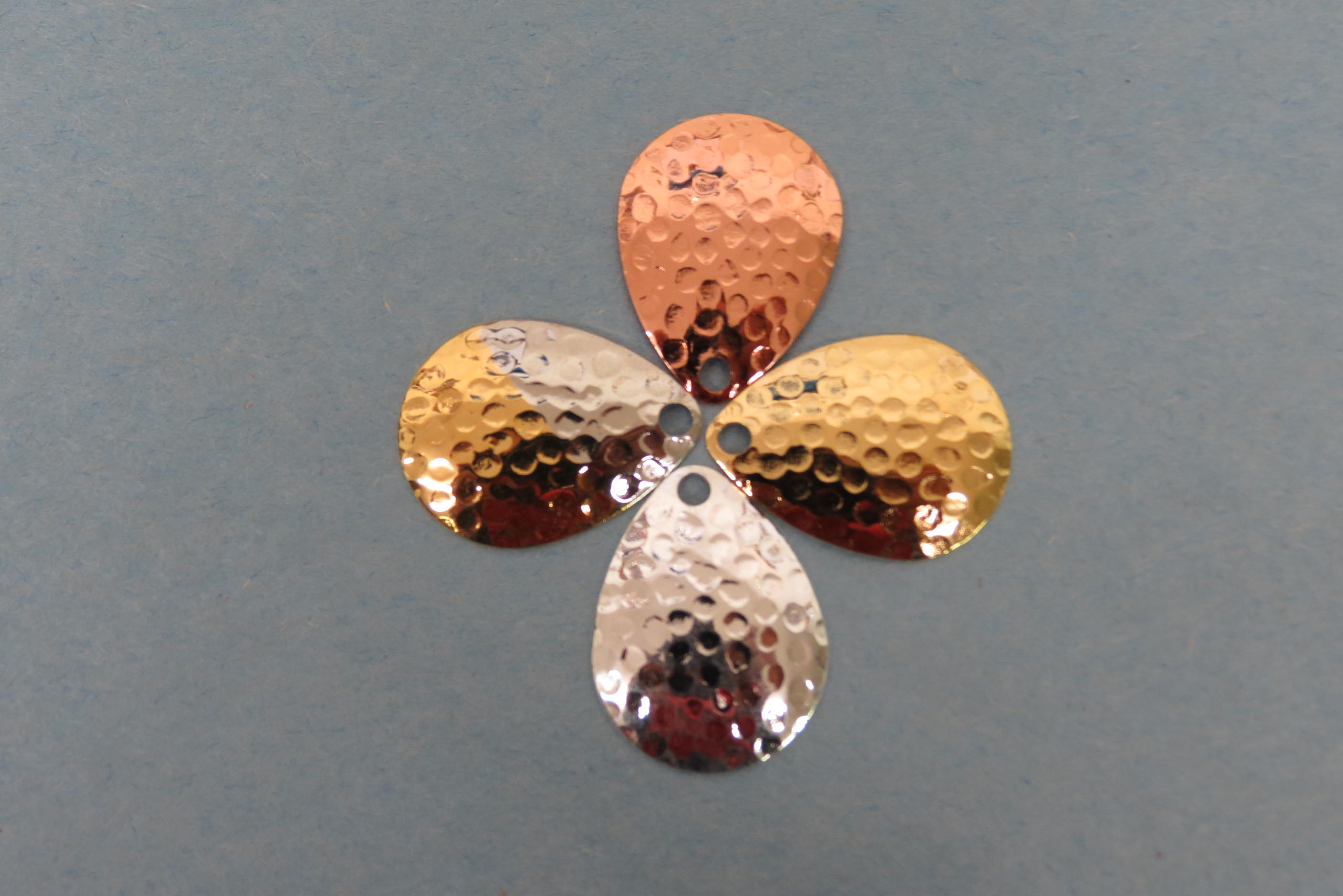360, 3 1/2 Colorado, Hammered, Hex, Smooth, SALMON Spinner Kits