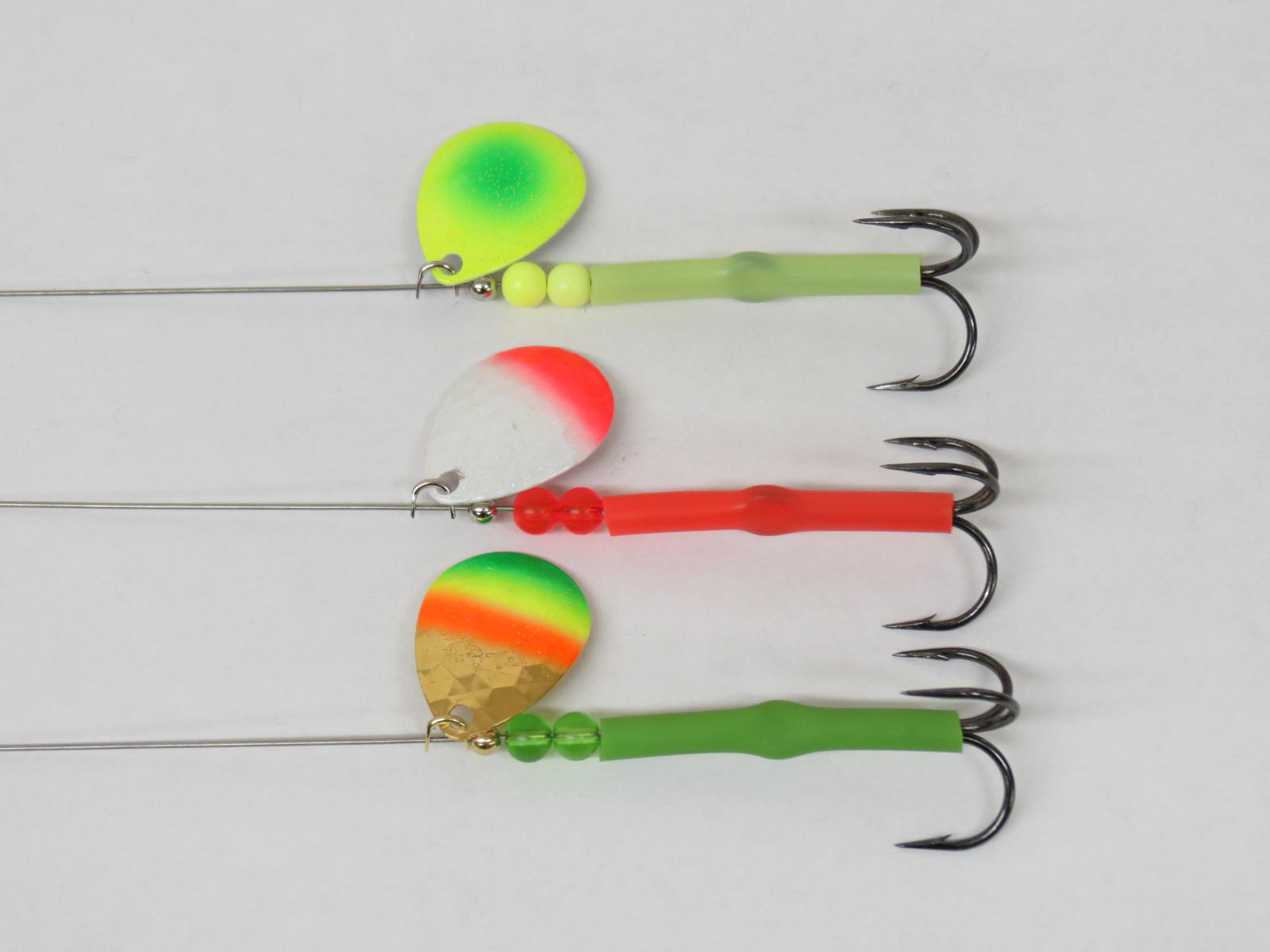 360, 3 1/2 Smooth Colorado, UV Rainbow, SALMON Spinner Kits