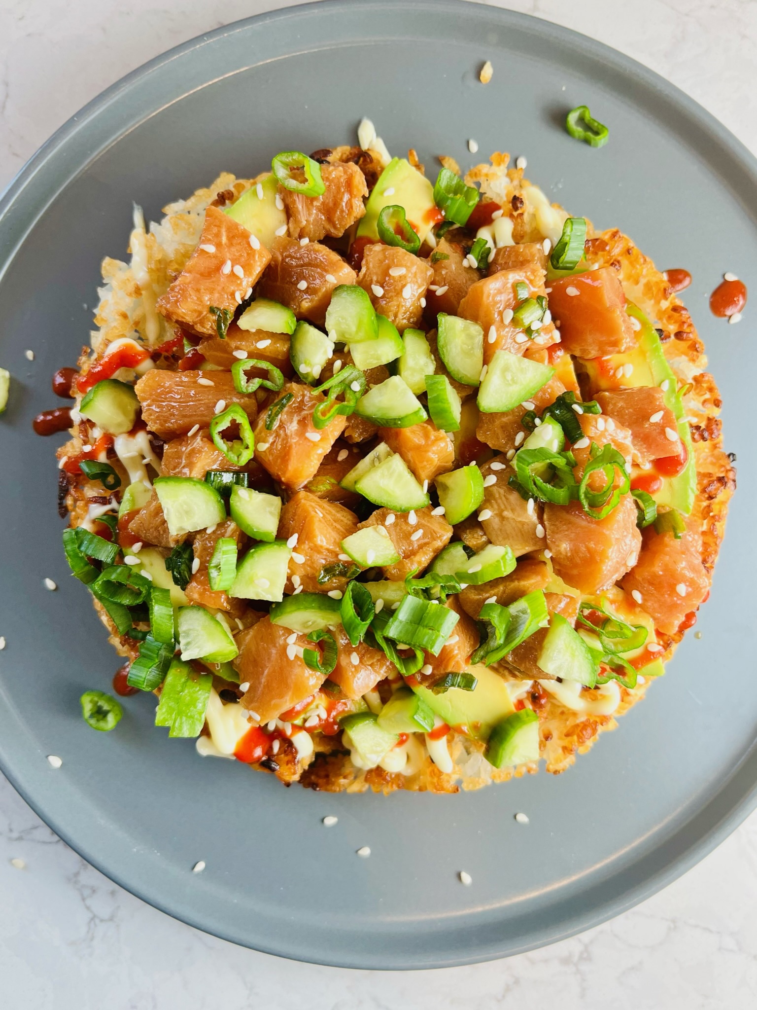 Crispy Rice Bites with Soy Sesame Salmon Fish Fixe