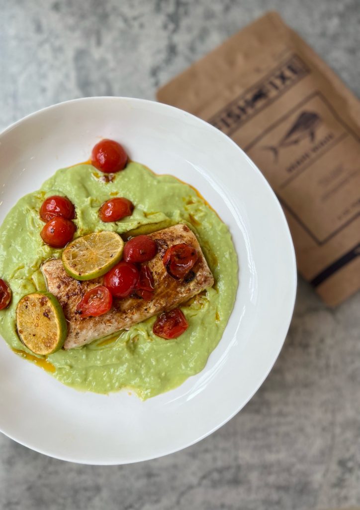 Pan Seared Mahi Mahi Recipe with Avocado Cream Sauce