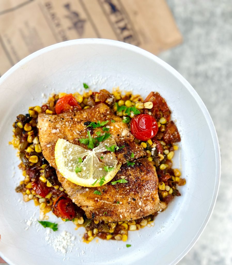 Black Drum Recipe with Jalapeno Maque Choux from Fish Fixe