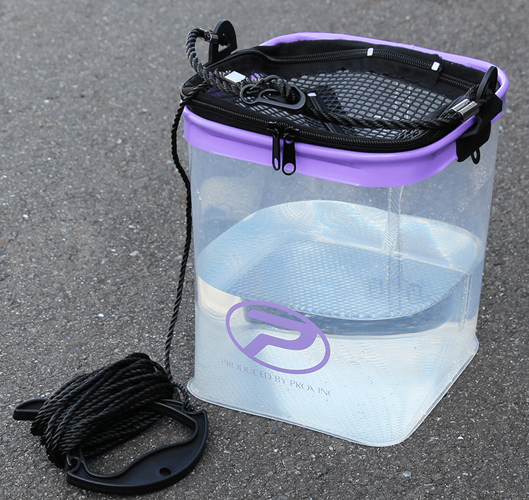 クリア活かし角バケツは2018年新発売の釣り専用バケツ！ボディ素材が透明なEVAなので中身が見える便利アイテム！