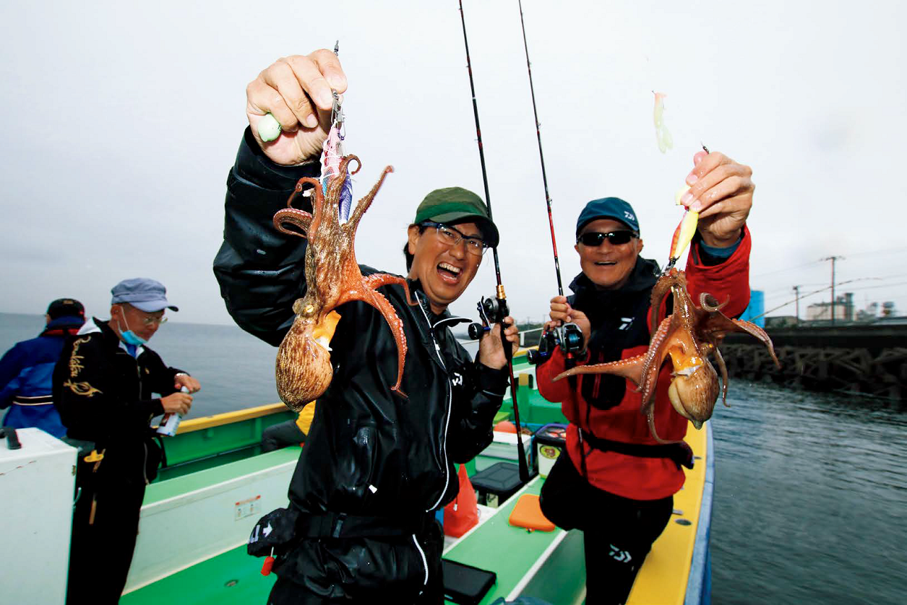 一度で2倍楽しいリレー釣り！好調！！東京湾の餌木タコ＆シロギス