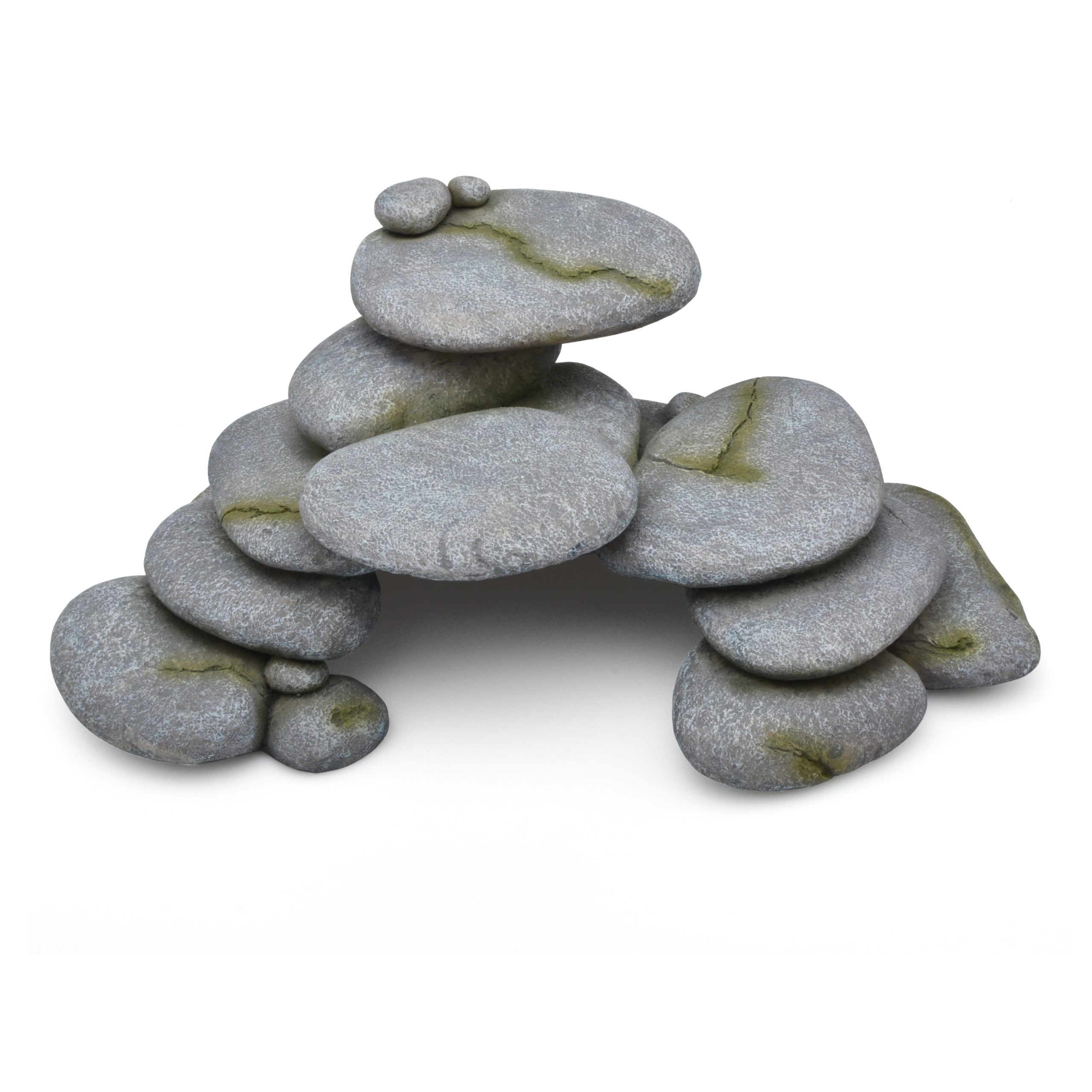 Grey Pebble Stack Cave Aquarium Ornament the fishroom