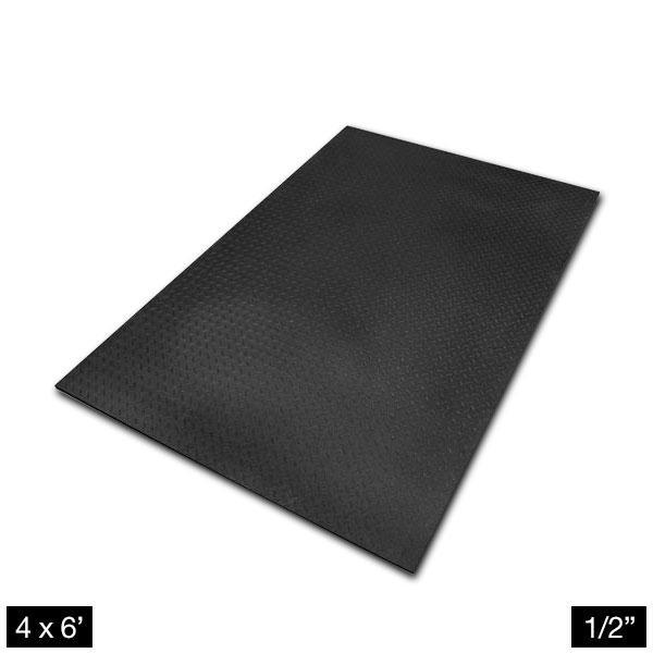 Protective Rubber Flooring 4' x 6' x 3/8" Fitness Direct