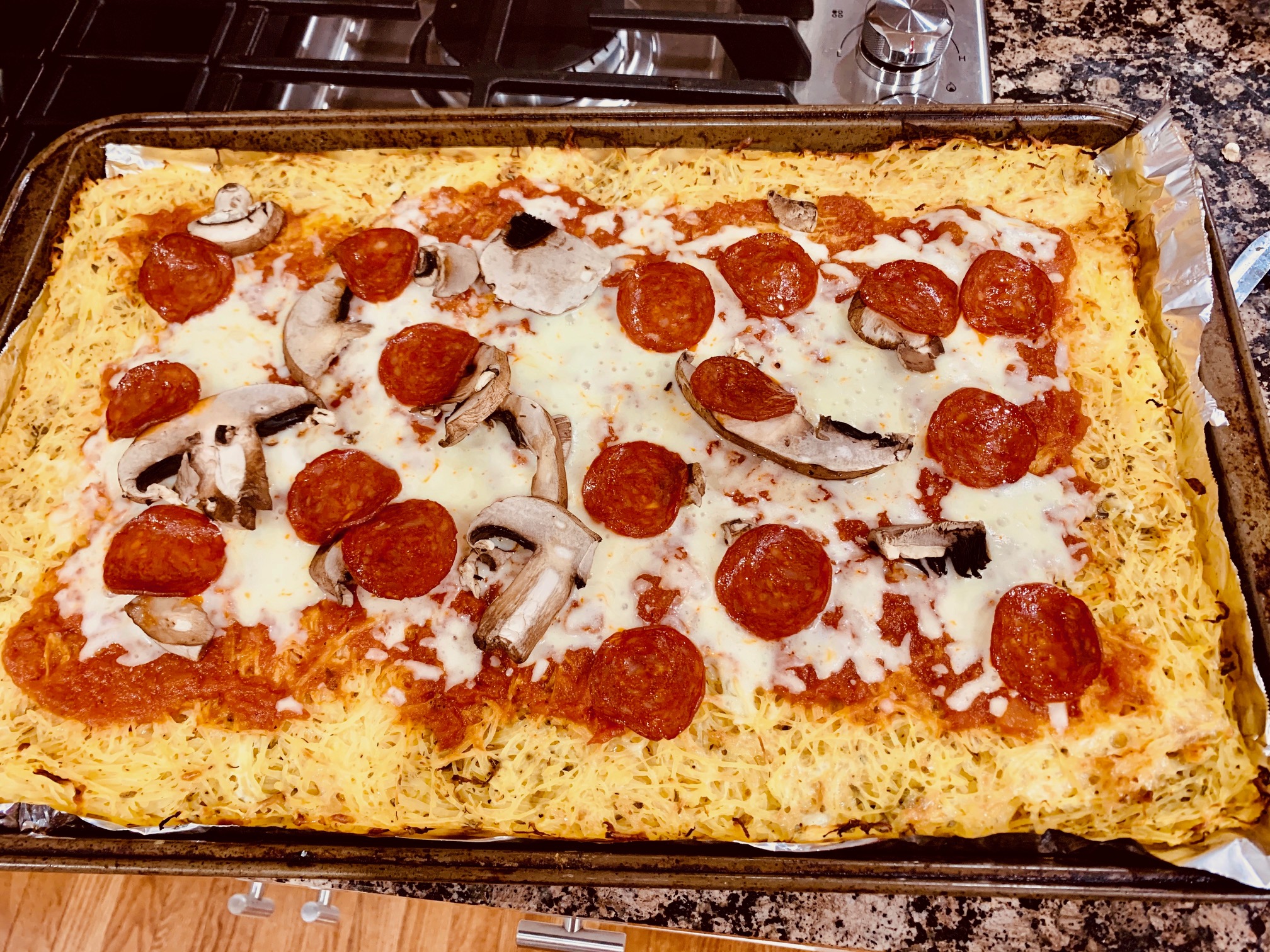 Spaghetti Squash Crust Pizza