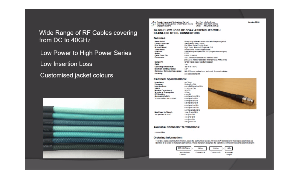 Microwave Cables Frontier Integrated Technology Pte Ltd (FITECH)