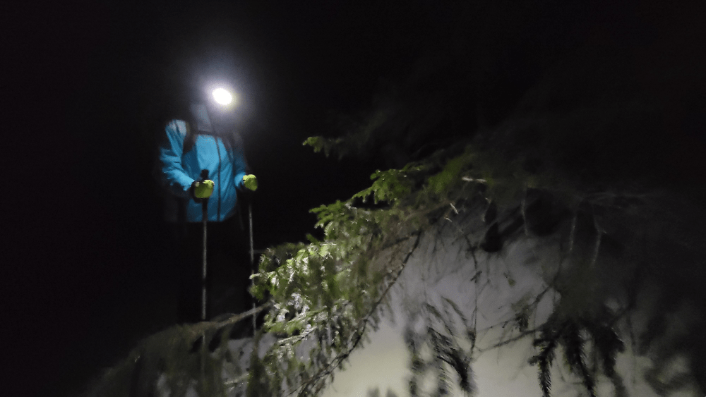 Winter sunrise hike on Mount Crawford in NH's Crawford Notch State Park