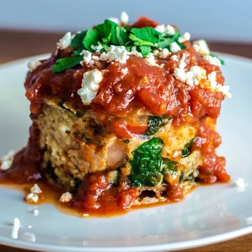 (Entree) Feta & Spinach Chicken Meatloaf(NEW) from Fit Meals Prep
