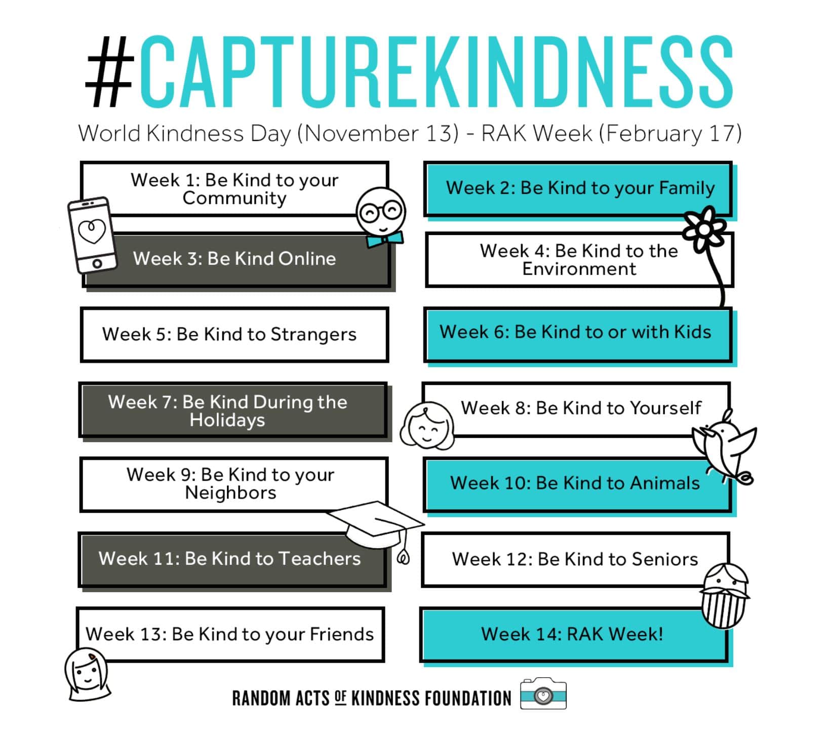 14 Weeks of Kindness Kindness Challenge