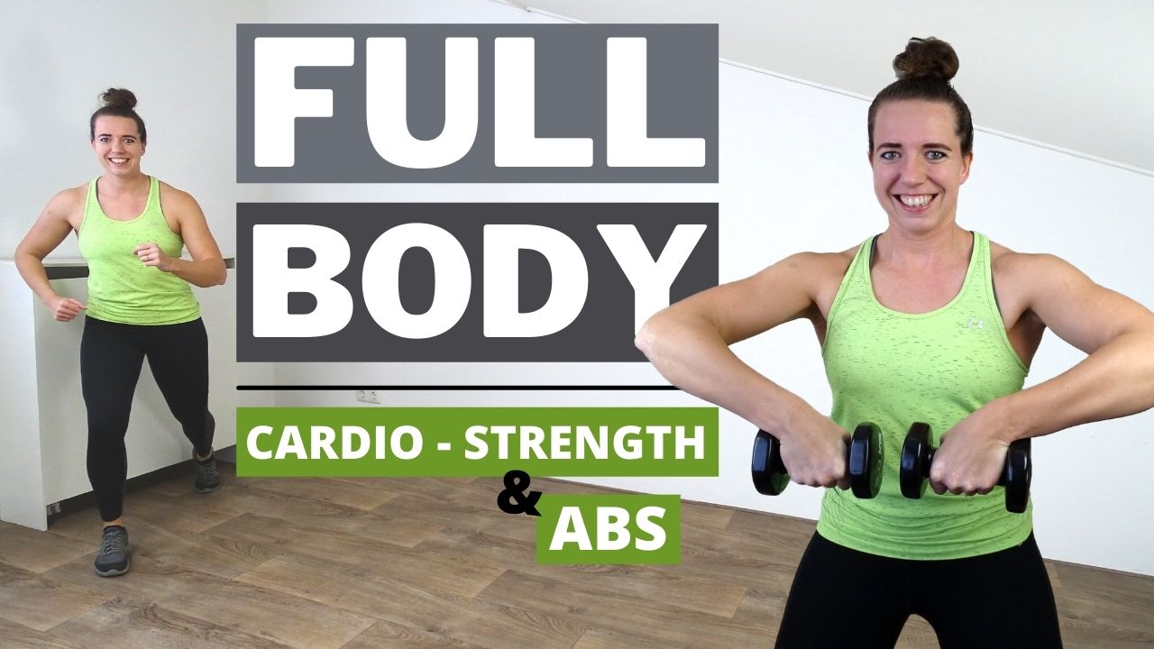 40 Minute FULL BODY Cardio & Strength Workout with Dumbbells No