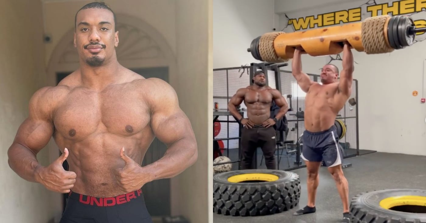 Larry Wheels Demolishes 167kg Log Press During Strongman Training