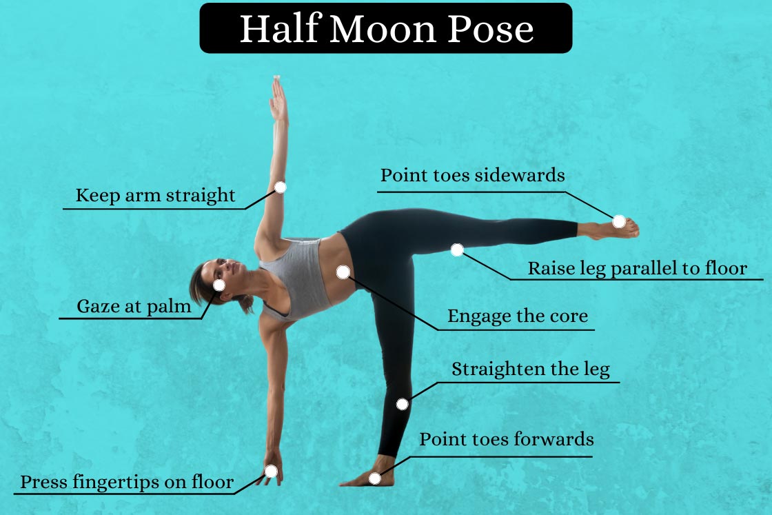 Half Moon Pose (Ardha Chandrasana) Steps, Variations & Benefits