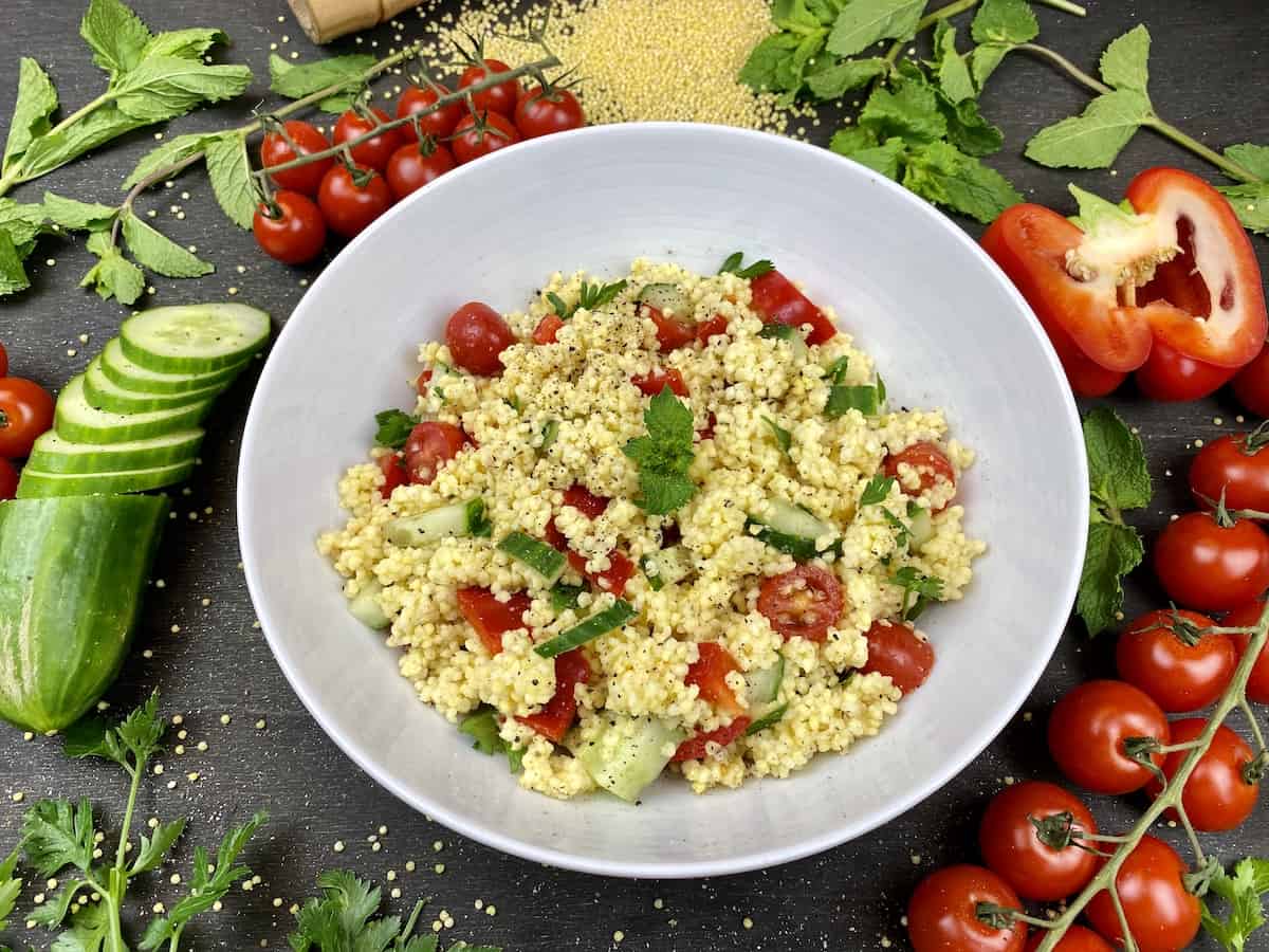 Veganer Hirsesalat Einfaches Hirse Rezept