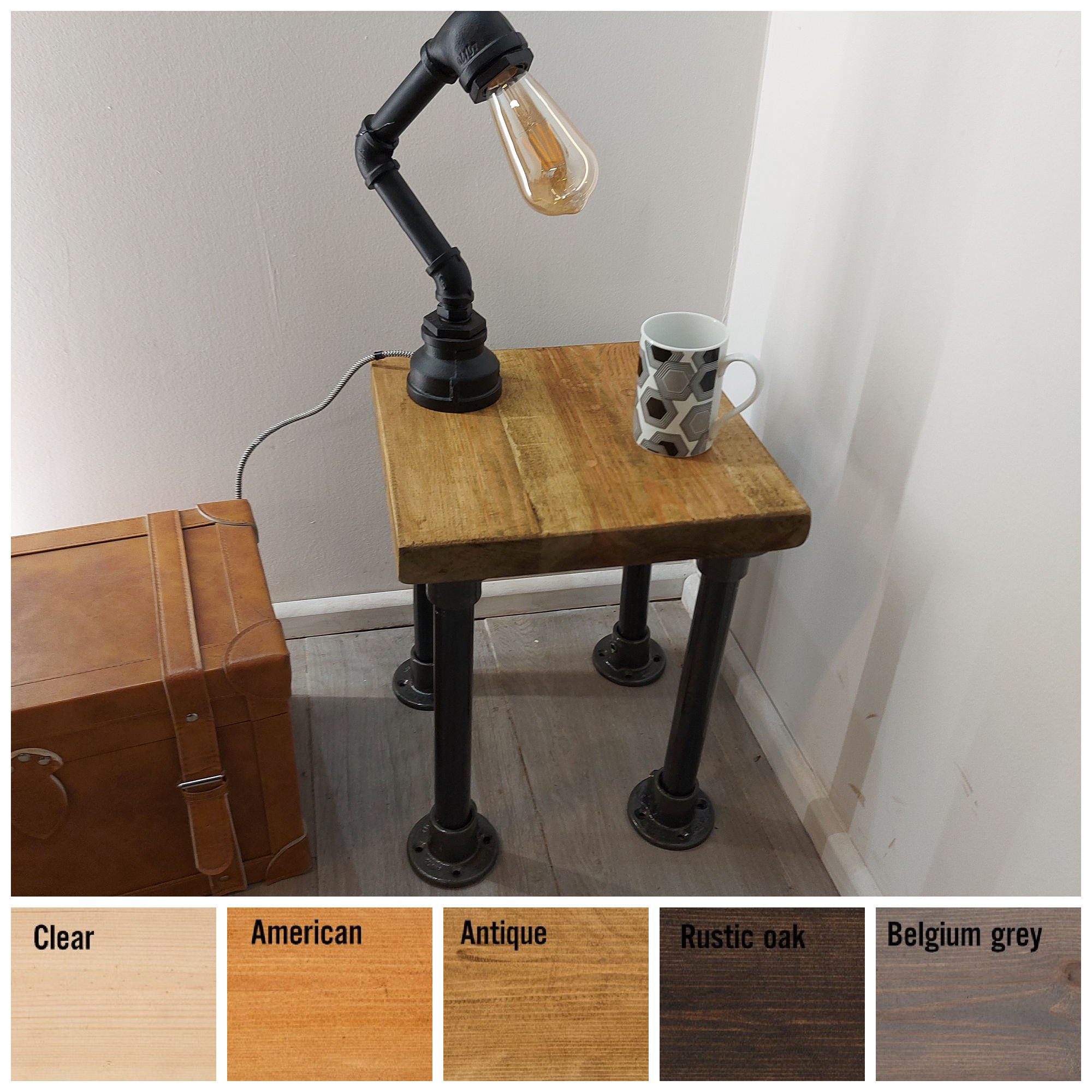 Industrial Side Table with Steel Tube Legs The LEEDS FITTED Your Way