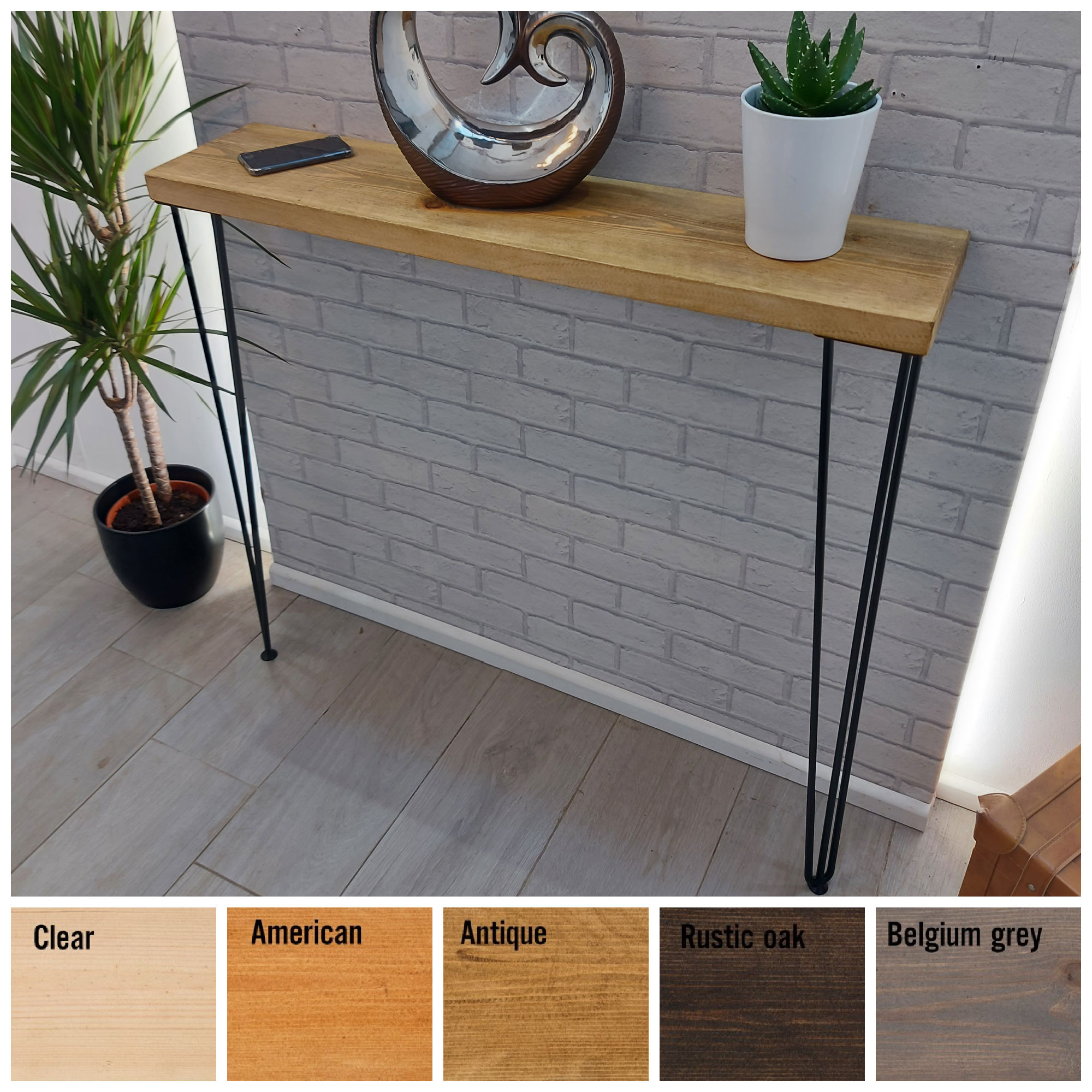 Wooden Console Table with Two Hair Pin Legs The WHITBY FITTED Your Way