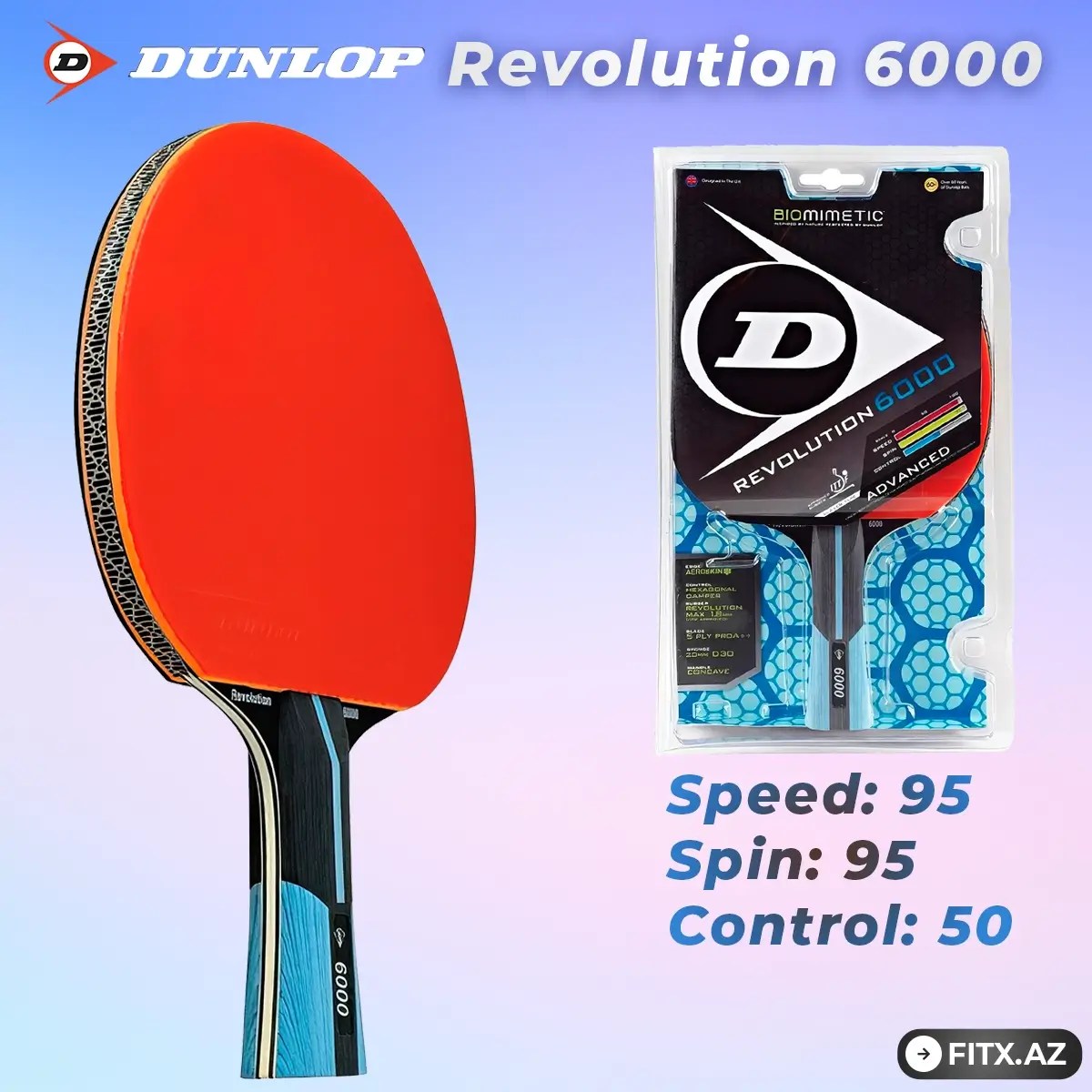 Dunlop Revolution 6000 Table Tennis Racket Tennis Raketi Fitx.az