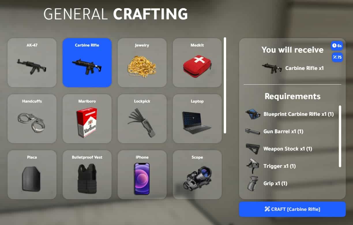 Crafting System V6 + Benachrichtigungssystem + TextUISystem