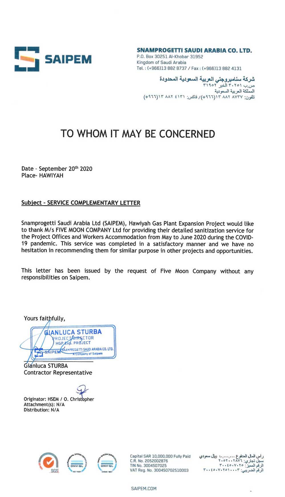 Housekeeping Five Moon Company