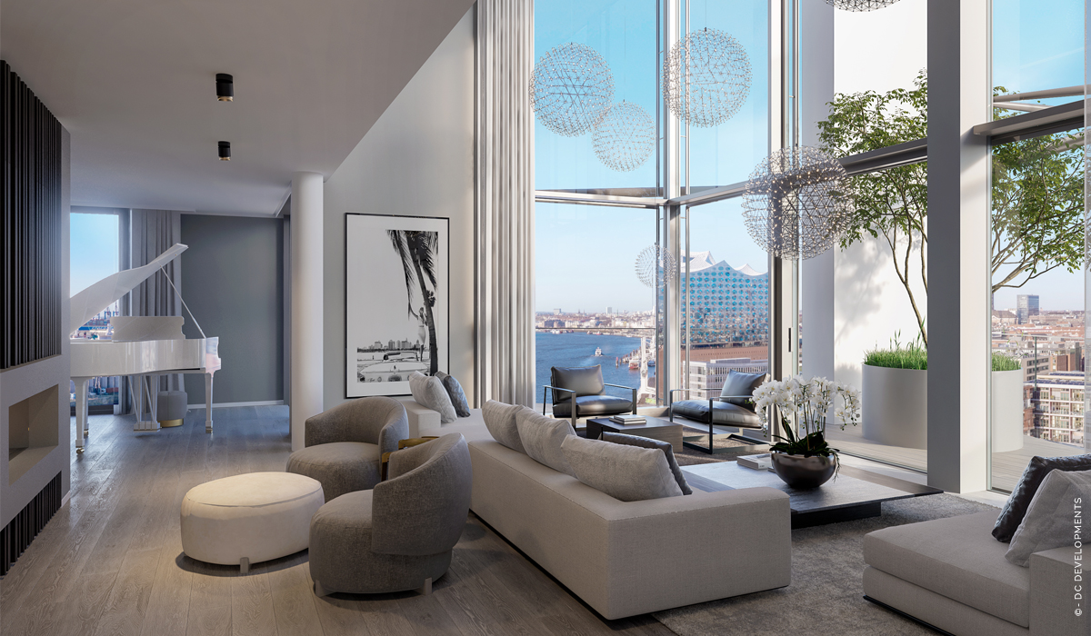 The Crown Luxury properties Hamburg HafenCity Condominiums with a