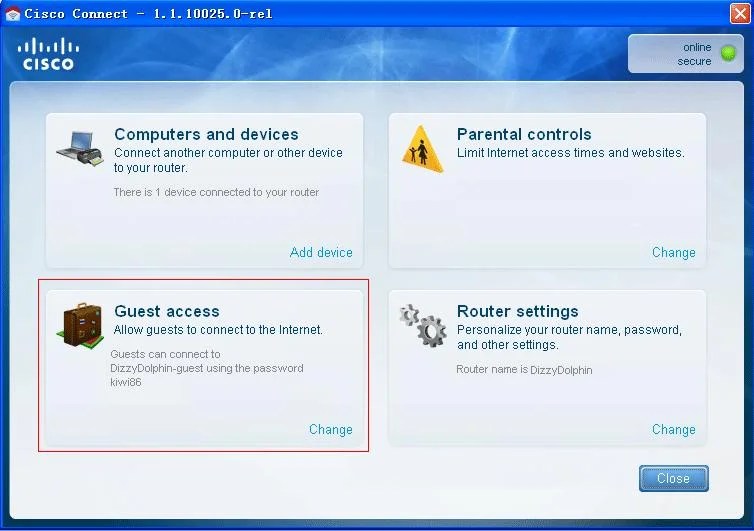 Cisco Guest network access for Linksys routers