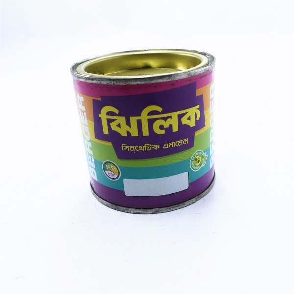 Berger Jhilik Synthetic Enamel Paint 200ml (Red) Brilliant Color, Durability, and Easy