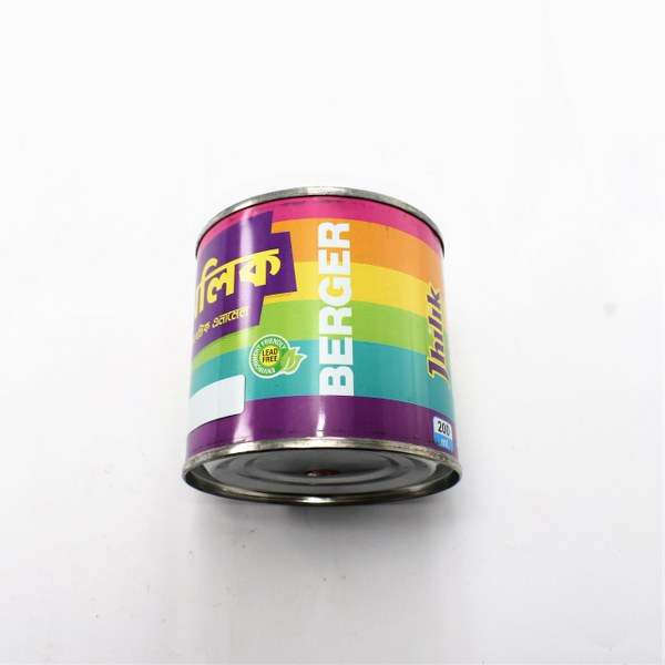 Berger Jhilik Synthetic Enamel Paint 200ml (Red) Brilliant Color, Durability, and Easy