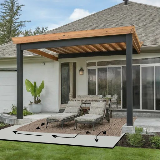 Patio Slope in Two Directions Ensuring Proper Drainage and