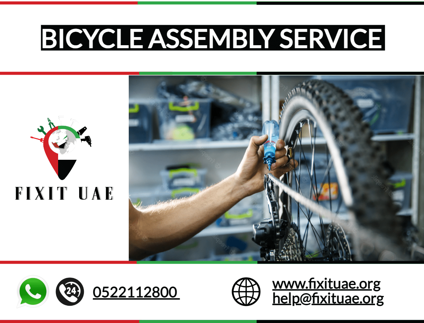 Bicycle Assembly Service 0522112800 FIX IT UAE Reliable Services