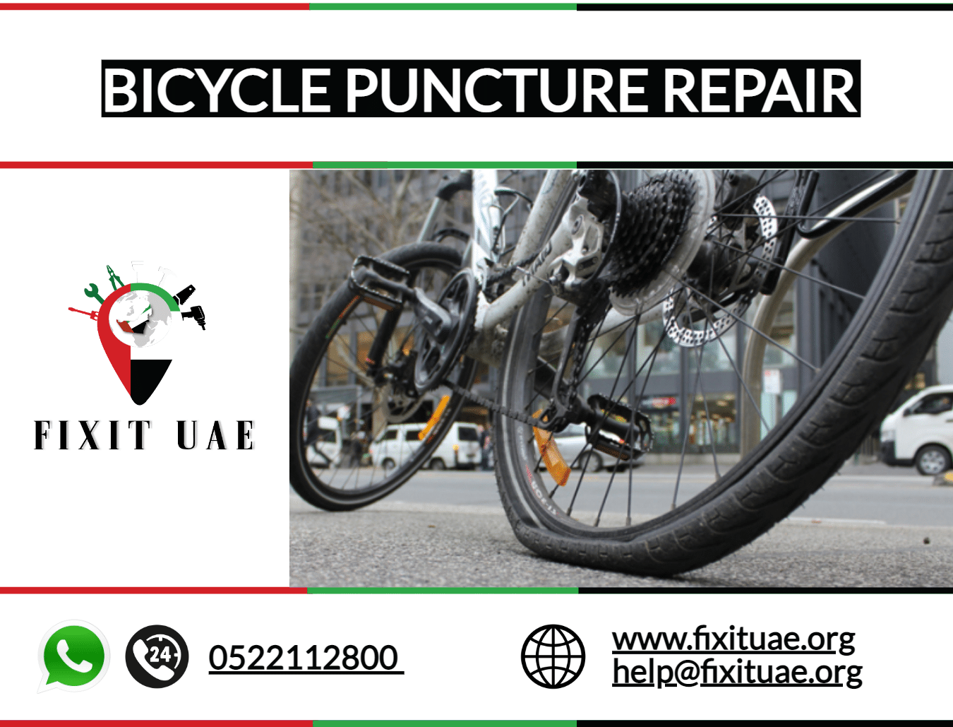 Bicycle Puncture Repair 0522112800 UAE REPAIRS Reliable Services