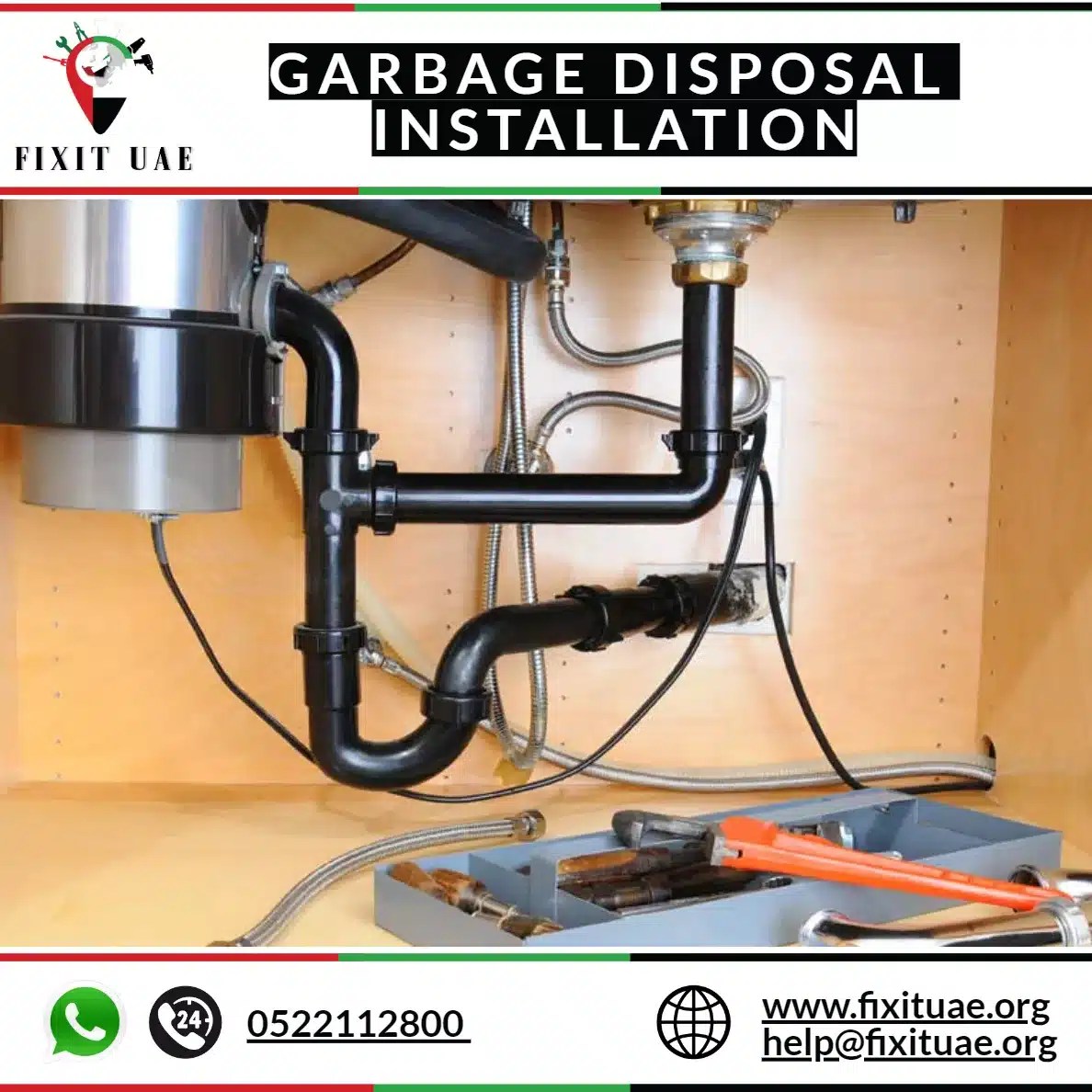 Garbage Disposal Installation 0522112800 FIX IT UAE