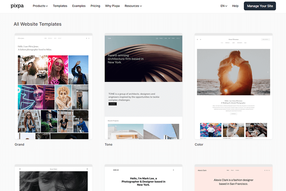 13 Best site Builders for Photographers in 2024