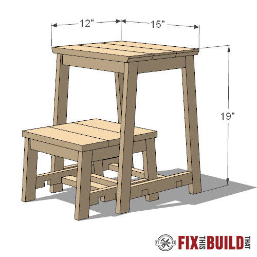DIY Step Stool with 3in1 Nesting Feature FixThisBuildThat