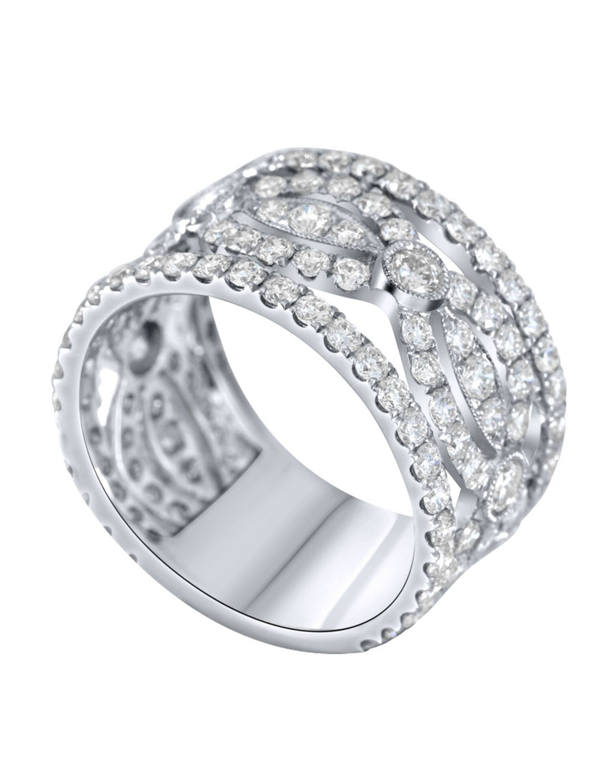 14kt Wide Diamond Fashion Band