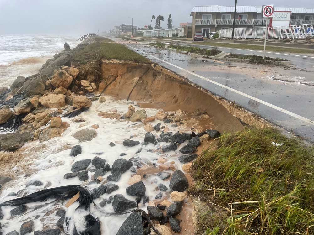 Nicole Lashes at Flagler's Coast, Severely Damaging Parts of A1A as