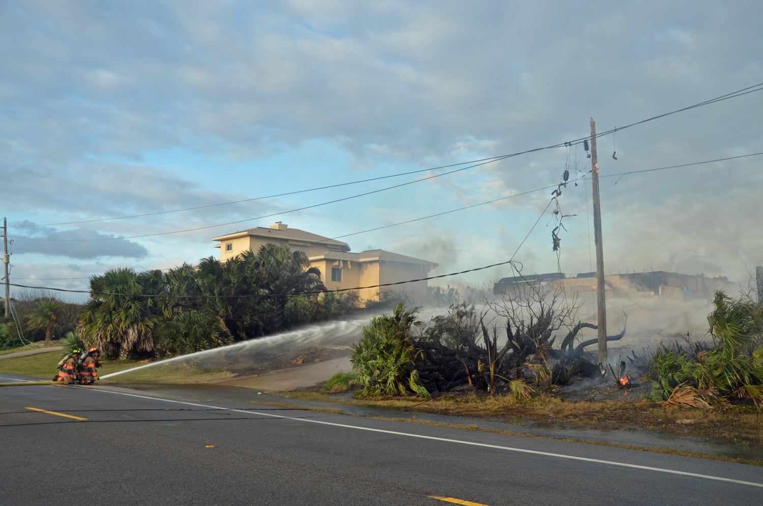 Fire Demolishes House in Painter's Hill and Jumps A1A to Island Estates