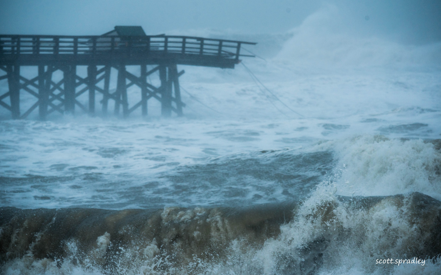 Pier's End Collapses, More Flagler Areas Evacuated, 70 of County Without Power, Dunes Damaged