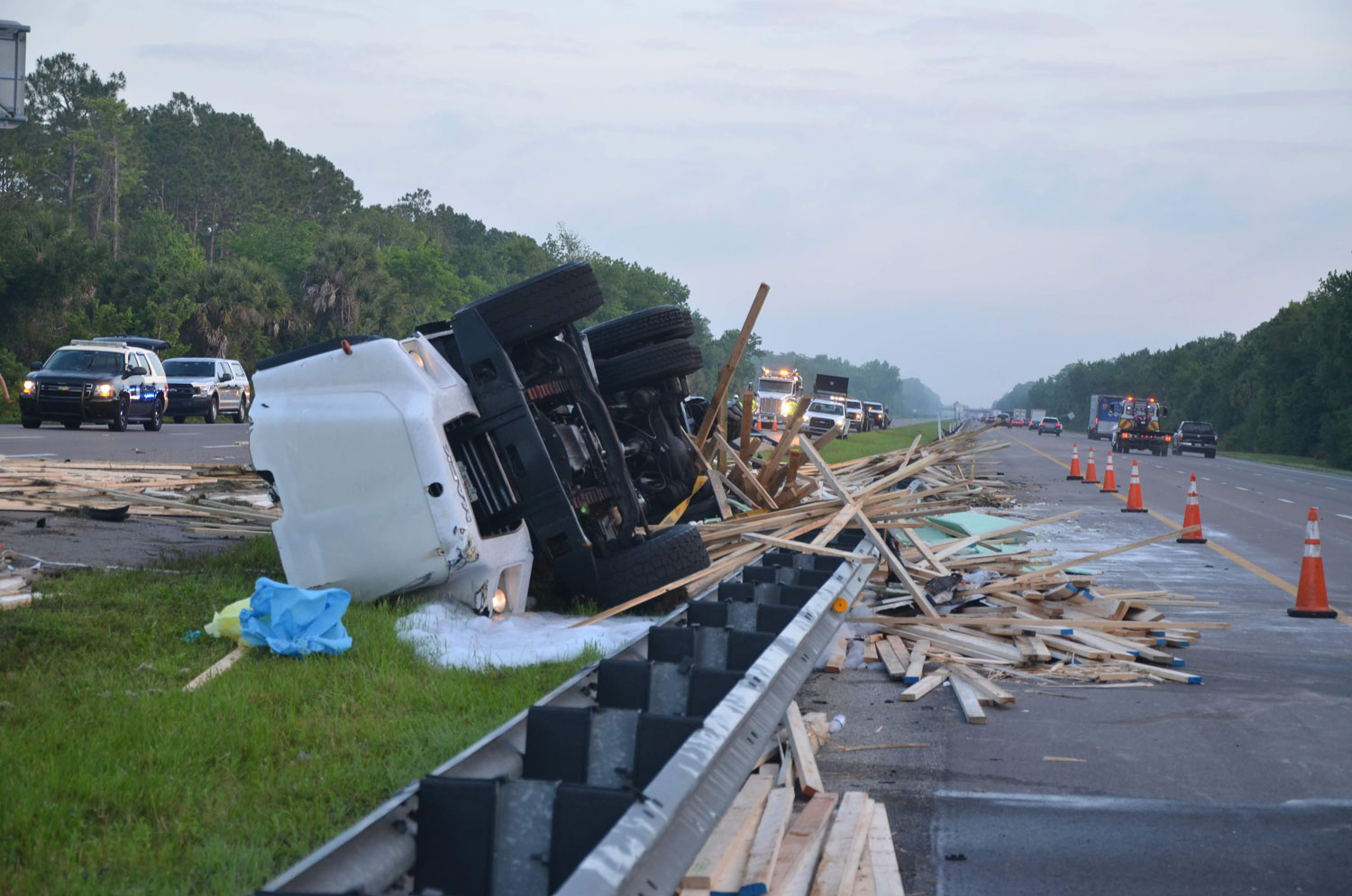 Lumber Truck Driver Killed, Woman Seriously Injured in I95 Crash North
