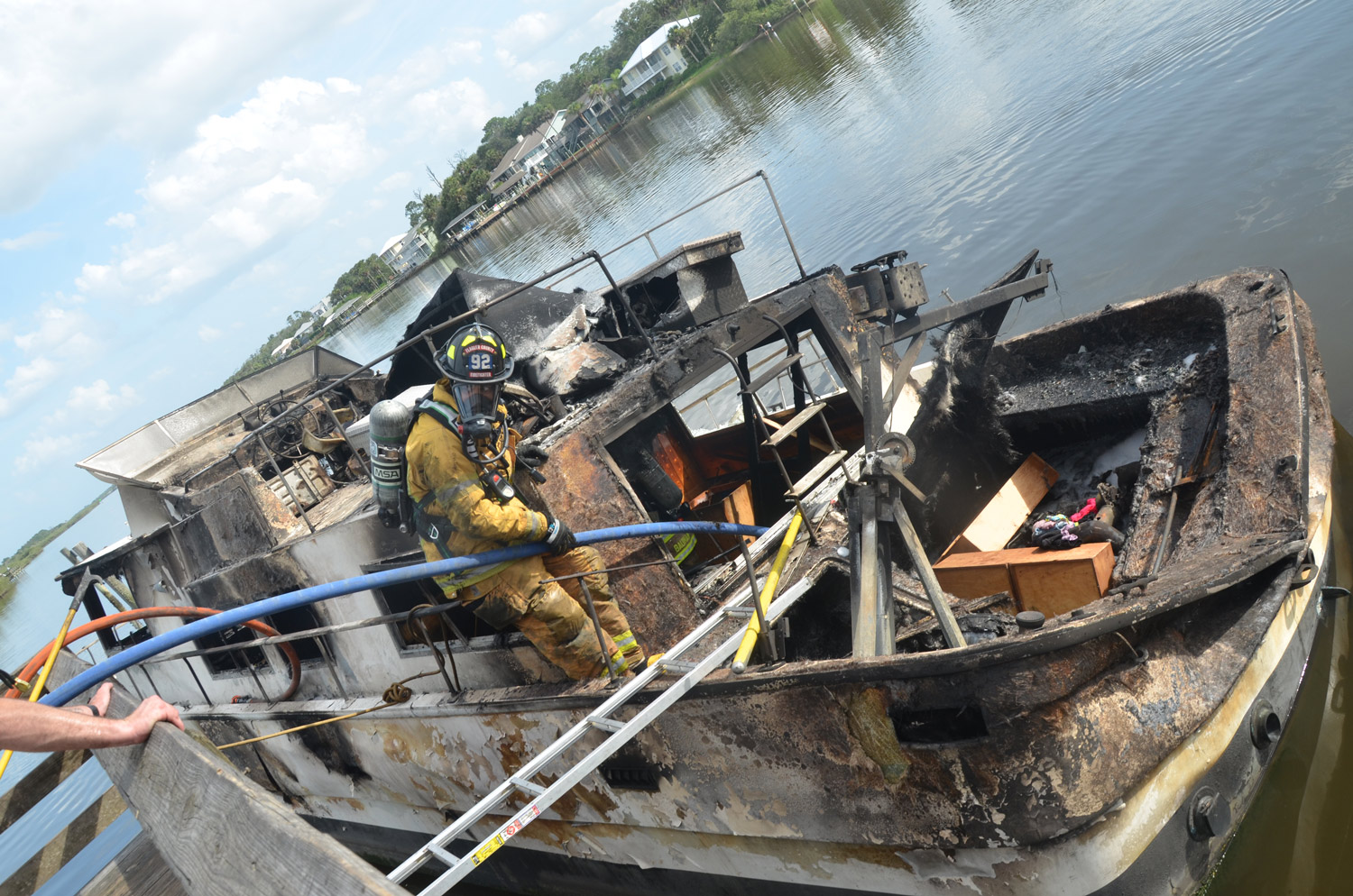 40ft. Trawler Is Gutted in 2Hour Fire By Moody Ramp Under Flagler
